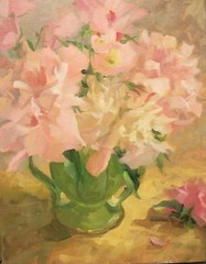 Yellow Roses Spring painting oil on canvas 8×10 O/C Margaret Aycock un framed