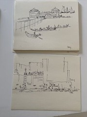 drawing collection by Wong Hong Kong Street scenes landscape rare regionalism
