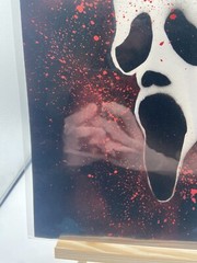 Original Handmade Ghostface-Inspired Spray Paint Art 11×14 Horror Decor