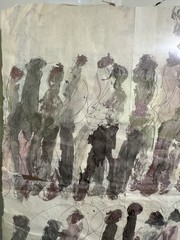 Purvis Young “Urban Miami Crowd” Original Medium-Large Work