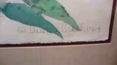 1989 MAUI HAWAII artist MARGARET BEDELL signed framed ARTWORK- FAMILLE VERTE IV
