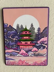 Ellie Paisley Original Pagoda Temple Painting W Signature On Back