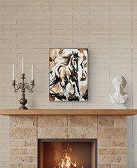 Original Abstract Horse Gallop Painting 14×11 canvas Modern Wall Art Home Decor
