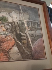 Original Watercolor Painting by Roberta E. Merrilees Matted & Framed ( NICE )‼️