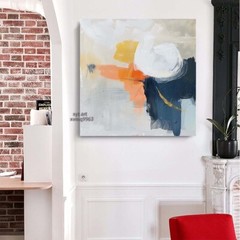 Gray Hand-Painted Oil Painting on Canvas Modern wall Art Abstract Home 31in