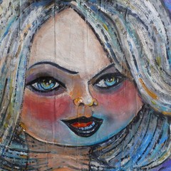 TIFFANY VALENTINE doll 8×10 oil painting Card Panel original art signed Crowell