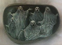 Hand Painted Art Rock A Haunting Of Spirits By Anne Bodenburg
