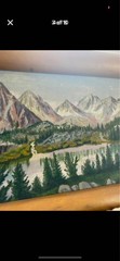 Antique Mount Shasta, California Mountain Painting 22×15 inch frame