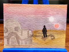 ACEO Art Card Original Watercolor Star Wars A New Hope Art