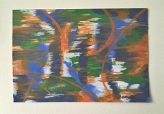 Original Abstract Painting Multiple Colors by Artist Batya Deene 12″x8-1/4″