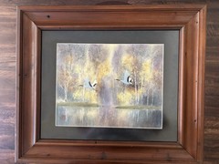 „Geese“ Watercolor Painting by Han Shu Hong