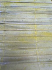 VTG Homemade Folk Window Shade Painting 44”x32” Butterfly Yellow, 1 Of A Kind