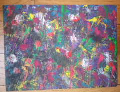 Expressionism Multicolor Textured Painting, Abstract Art Theme, Unframed 8’x6′