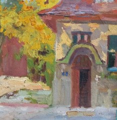 Oil painting Street Ukrainian painter Unframed Decor original landscape art