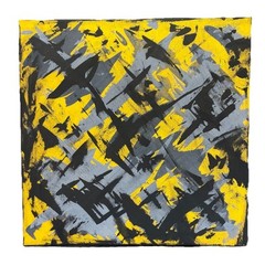 NEW! Abstract Art 20″ x 20” Yelllow Black Gray Acrylic