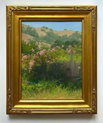 Kathy O’Leary -„Over the Garden Fence“ -Original California Plein Air Landscape