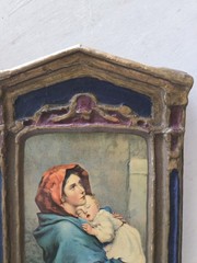 Vtg Florentine Regal Art Co. Chicago USA Gesso Pic Madonna Of The Streets Repro