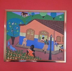 Paulo Dallier Naif Brazilian Folk Outsider Art Painting 1970’s Boho Cavaquinho