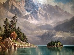 HANS OTTO KRAUS Original Oil Painting of Lake Eibsee. Bavarian Alps. 1960’s