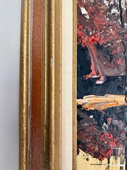 Large Morris Katz Original Oil Painting Palette Knife Landscape Framed 44×32