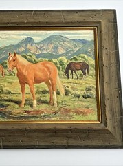 Lla MCAFEE PAINTING SUMMER PASTURE TAOS NEW MEXICO HORSE LANDSCAPE FAMOUS