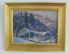 ANTIQUE AMERICAN OIL PAINTING by JOHN W. BENTLEY (1880-1951)