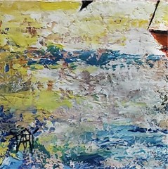 YARY DLUHOS Sunset Sea Ocean Sailboats Seagulls Summer Original Art Oil Painting