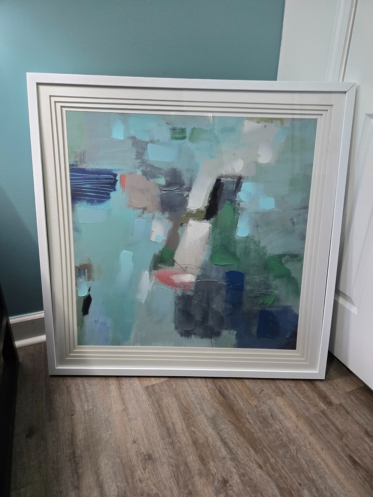“LUXE TIDE” – Large Gallery-Framed Contemporary Abstract Statement Piece | 37.5