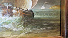 19th or early 20th Century ORIGINAL European OIL on board, Ships at Sea