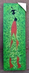 AFRICAN BLACK AMERICAN FOLK ART HAND PAINTED 12X36″ CANVAS NOT PRINT 477 GIFT