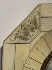 c1890 Antique Miniature Painting On Vellum Piano Key Picture Frame