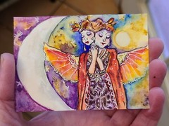 ACEO Original Painting OOAK – Moon Goddess – Bartshe