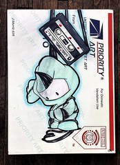 Juan Muniz 2016 „Postal“ Graffiti Mixed Media Painting on Canvas 22×30 Urban Art