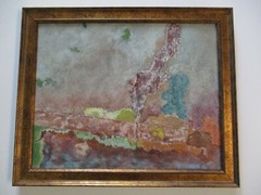 SMALL GEM PAINTING CURRAN COLORFUL LANDSCAPE EXPRESSIONISM MODERNISM ABSTRACT