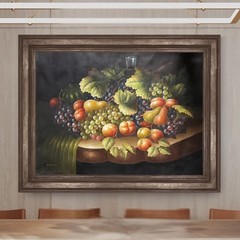 Extra Large Still Life Fruit Bowl Table Oil Canvas Painting Classical Art