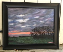 NIGHT ROAD TO YORK – 16X20 inch framed oil landscape painting by K. McDermott