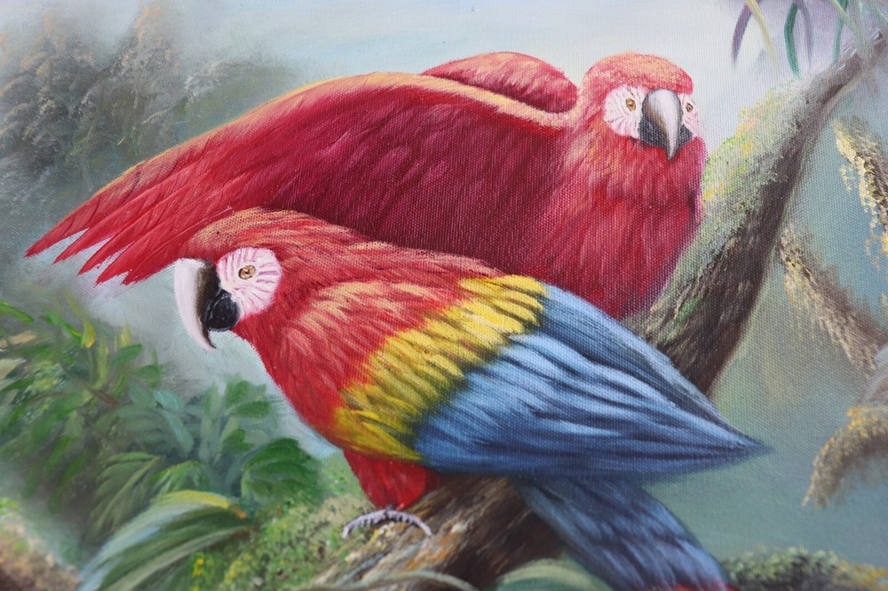 Mariel Chapot Oil of Two Macaws