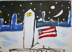 AMERICAN CHRISTMAS LIBERTY WHITE HOUSE Jr CHARLIE FAST OUTSIDER FOLK POP ART USA
