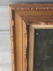 Italian Oil Painting Romantic Couple Medieval Scene Large Framed 20th Century