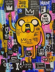 Faris Art-Jake the Dog-11×14 Neo Expressionism Original Artwork on Canvas