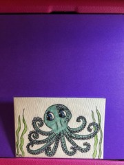 ACEO Art Card Original’ Whimsical Octopus