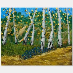 Aspen landscape abstract painting 16 x 20 inches by Fallini