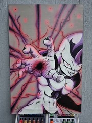 Frieza Anime Cartoon Pop Art Original Acrylic Painting on Canvas by o.z 24×36 in