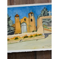 Santuario de Chimayo #2 Original Watercolor Painting 2021 11×15 Warren C Plauche