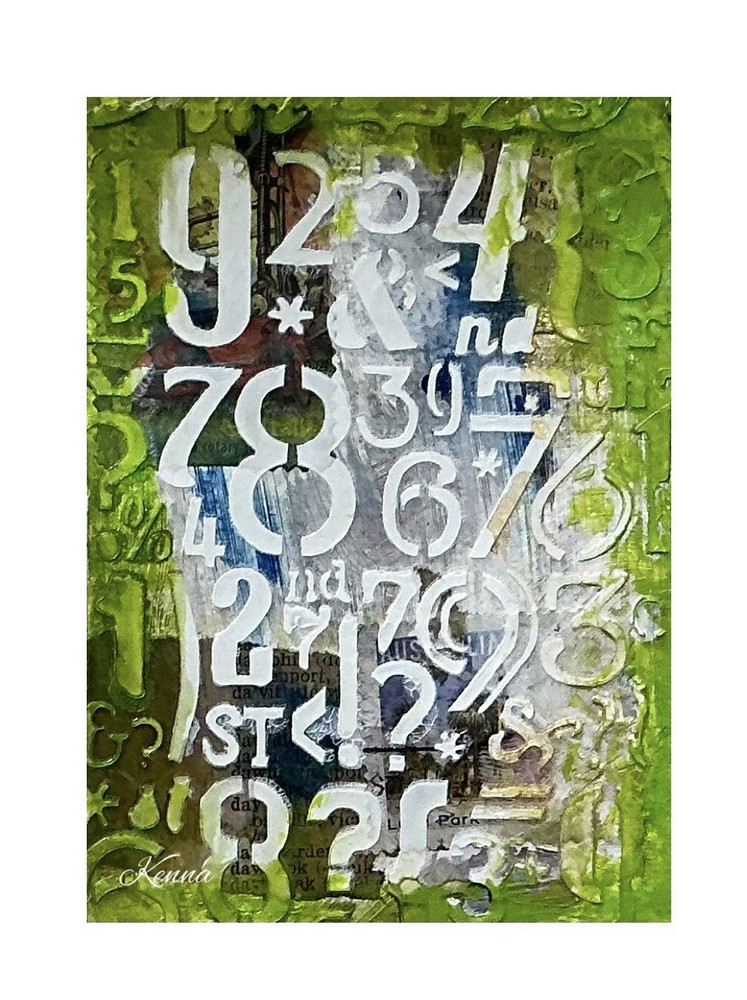 Aceo By Kenna Art Collector Card Abstract Original Painting 2.5” X 3.5” Signed