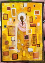 ACEO Original Art Saint Painting Mixed Media By Dinah Rau