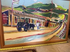 Taos NM Artist Lloyd Rivera 2005 Acrylic On Canvas Board Painting “Camino Real…”