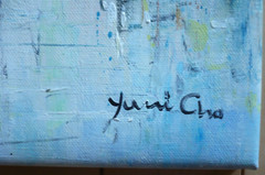 YUNI CHO, CONTEMPORARY ART, MODERN IMPRESSIONIST MARSH LANDSCAPE OIL CANVAS