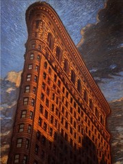 Flat Iron Building: Oil Painting On Canvas Original Art, Painting: 16X24