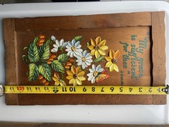 3-D acrylic oil painting on wood by artist J. Weir, textured daisies